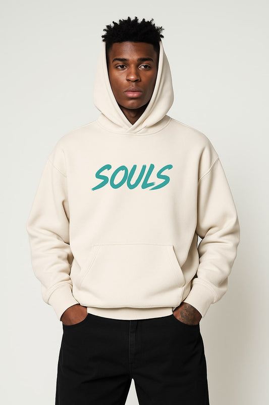 SOULS Graphic Pullover Hoodie - CREAM
