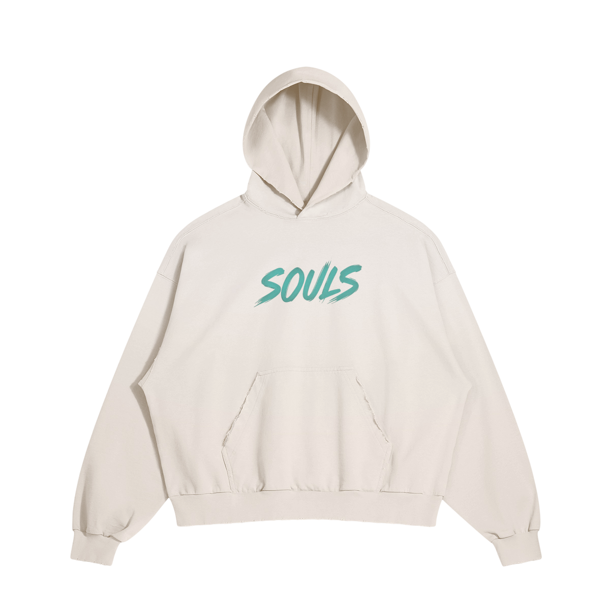 SOULS Graphic Pullover Hoodie - CREAM - Light Beige / S