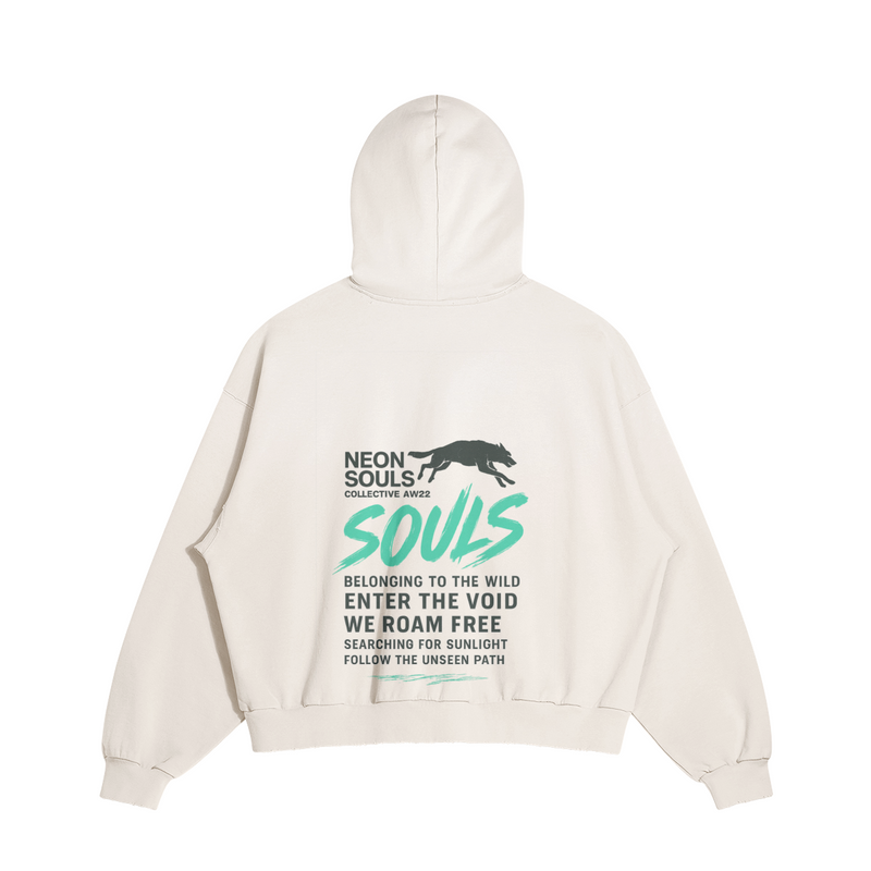 SOULS Graphic Pullover Hoodie - CREAM
