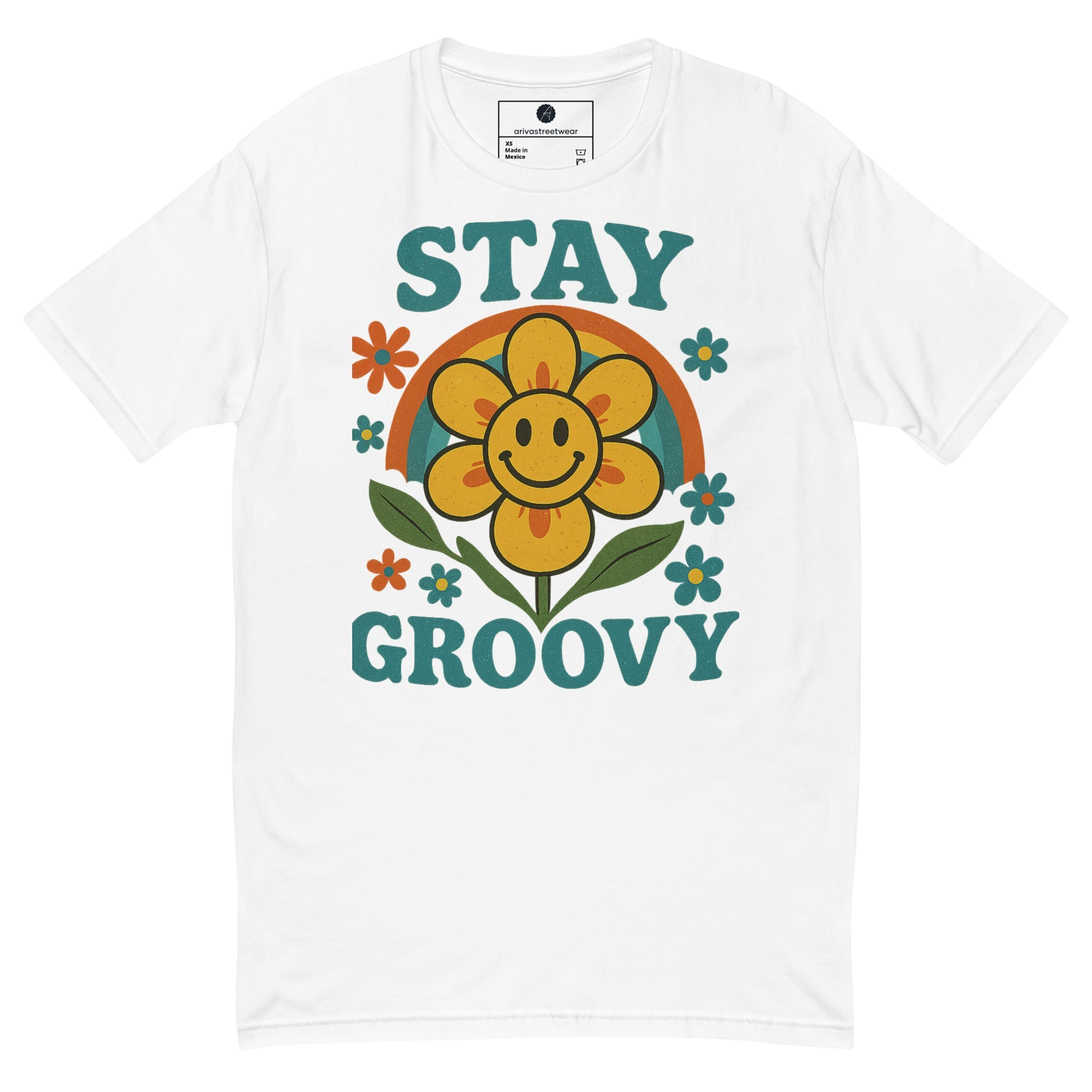 Stay Groovy Retro Flower Power Tee - XS