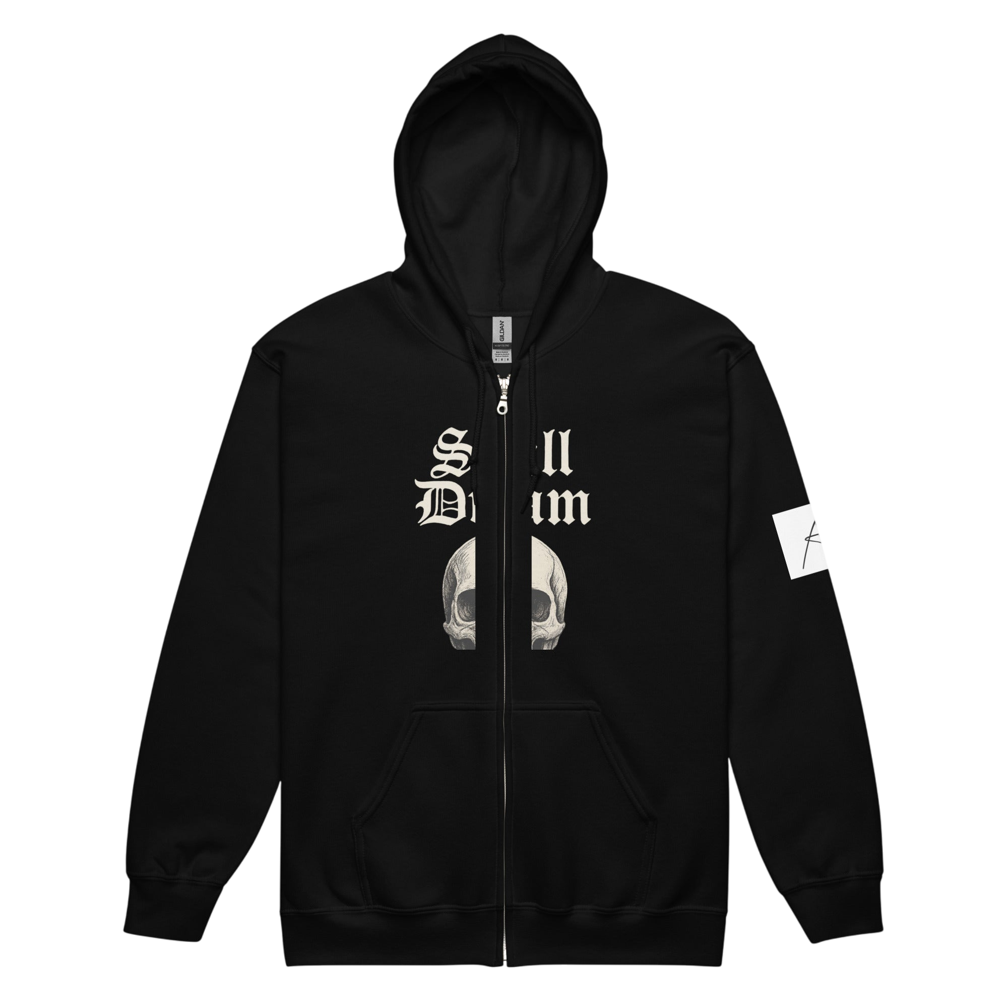 Still Dream Skull Zip Hoodie - Black / S