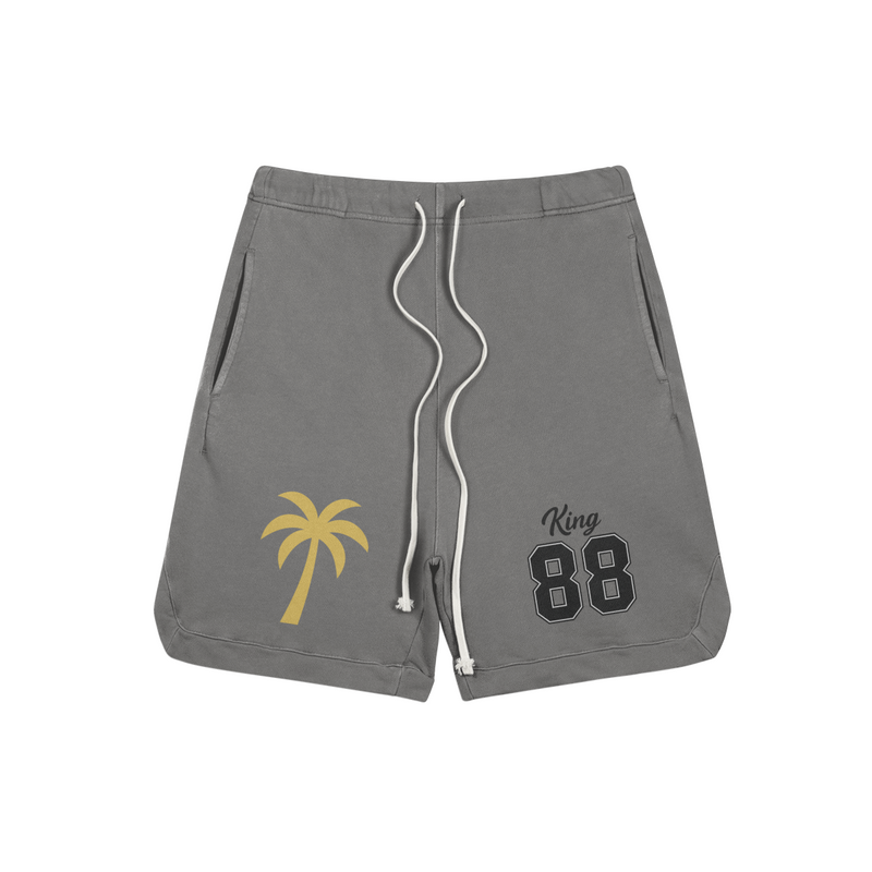 King 88 Palm Tree SWEAT SHORTS - DARK GREY