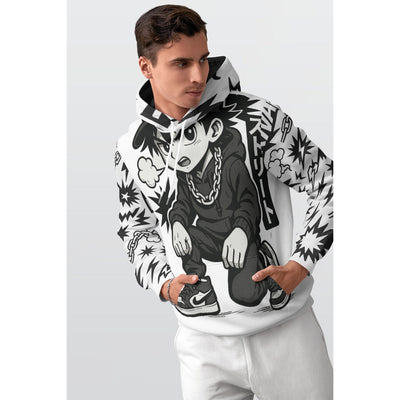 Street Rage Anime Hoodie - XS / White