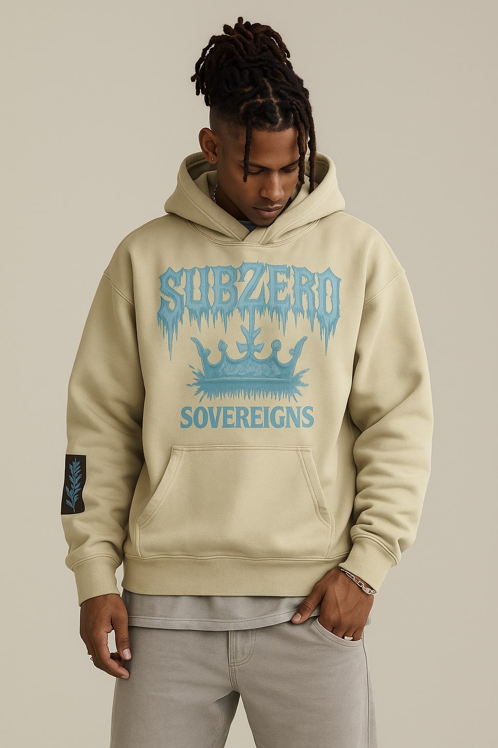 Subzero Sovereigns Ice Crown Hoodie - BEIGE