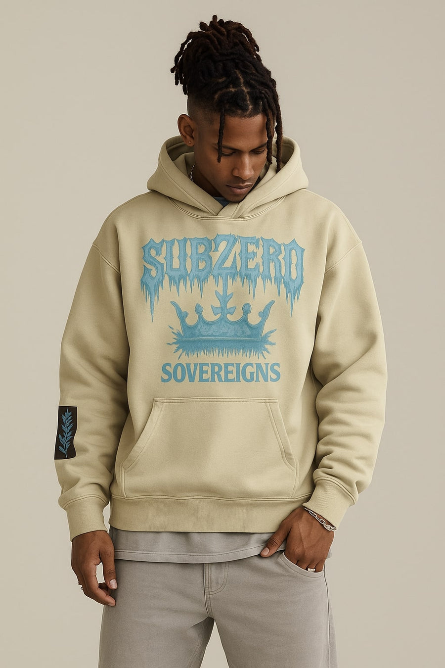 Subzero Sovereigns Ice Crown Hoodie - BEIGE