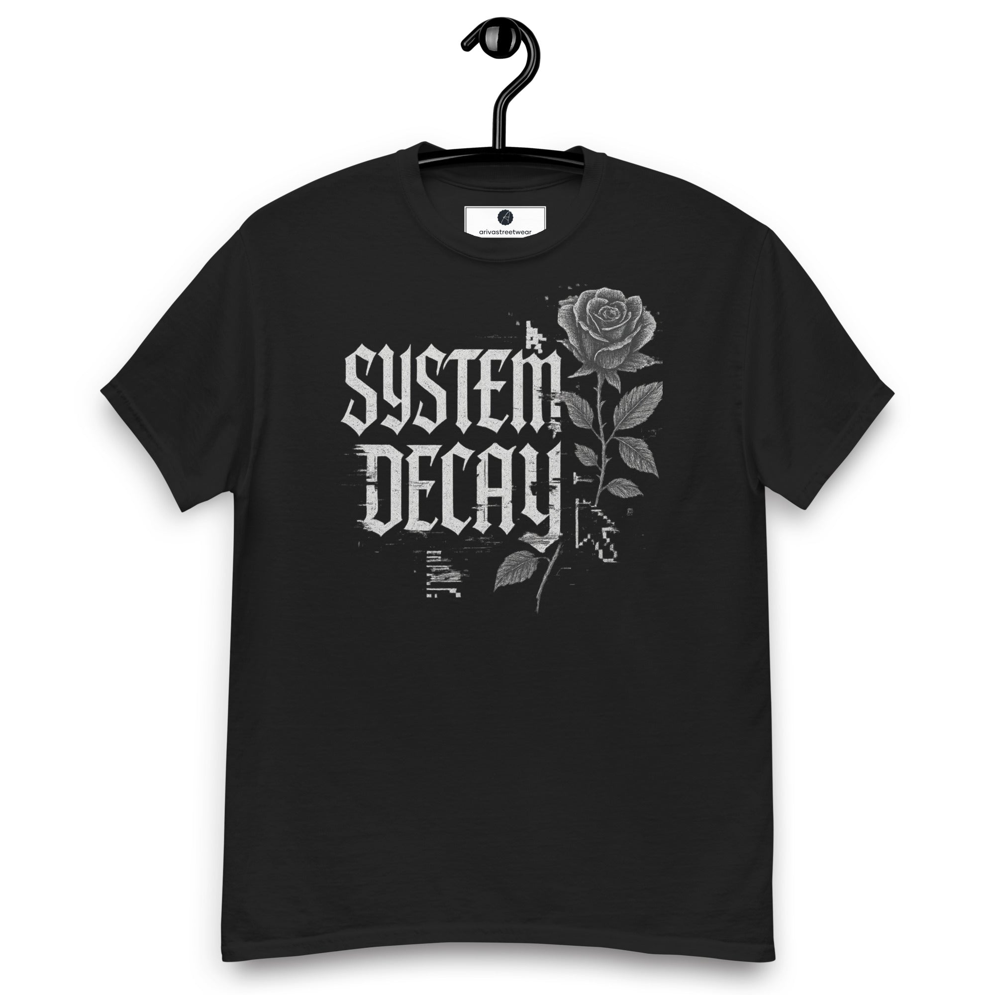 System Decay Glitch Rose Tee - Black
