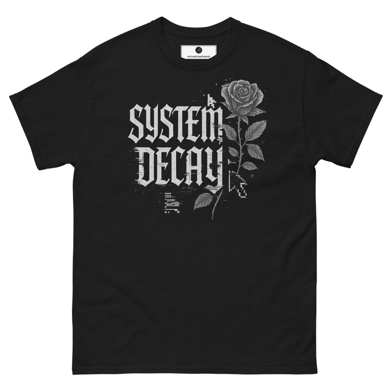 System Decay Glitch Rose Tee - Black