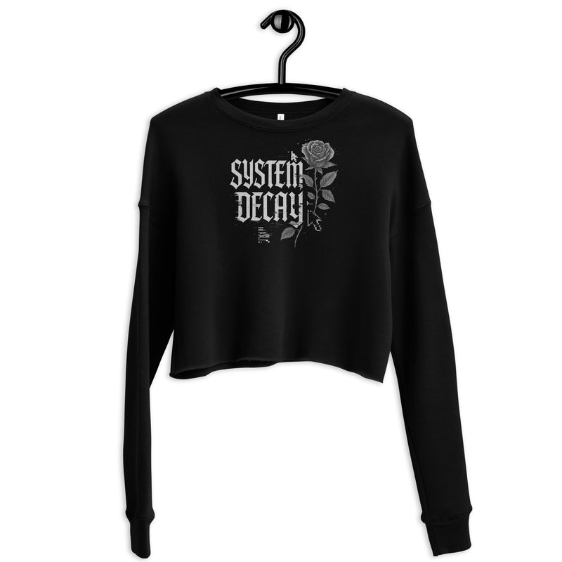 System Decay Gothic Rose Crop Sweatshirt