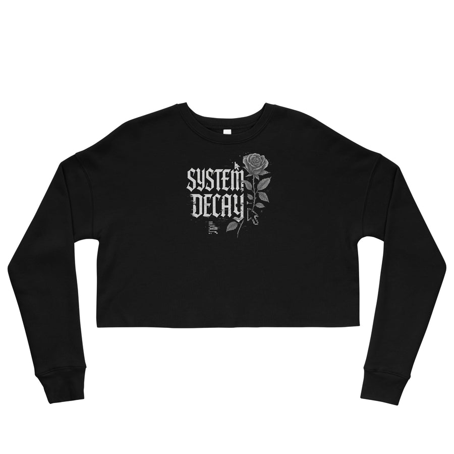 System Decay Gothic Rose Crop Sweatshirt