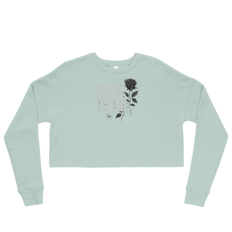 System Decay Gothic Rose Crop Sweatshirt