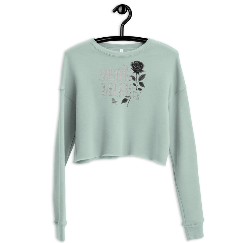 System Decay Gothic Rose Crop Sweatshirt