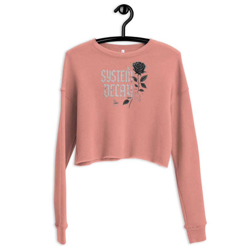 System Decay Gothic Rose Crop Sweatshirt
