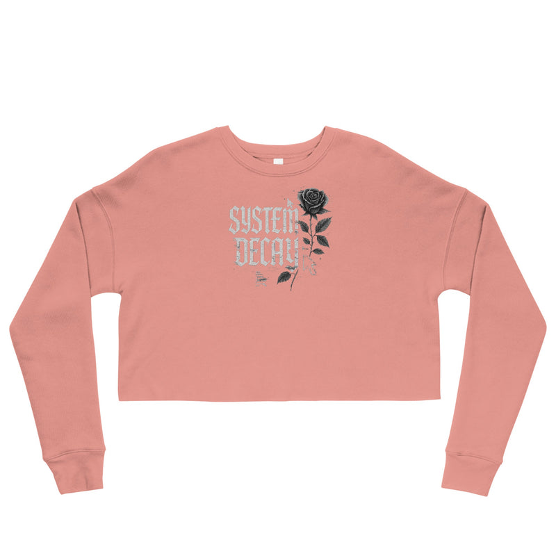 System Decay Gothic Rose Crop Sweatshirt