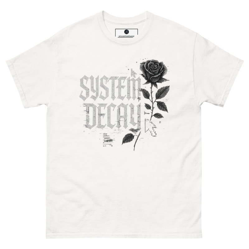 System Decay Gothic Rose Tee - White