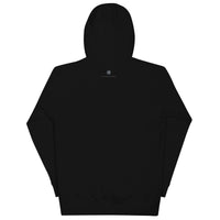 Black hooded sweatshirt.