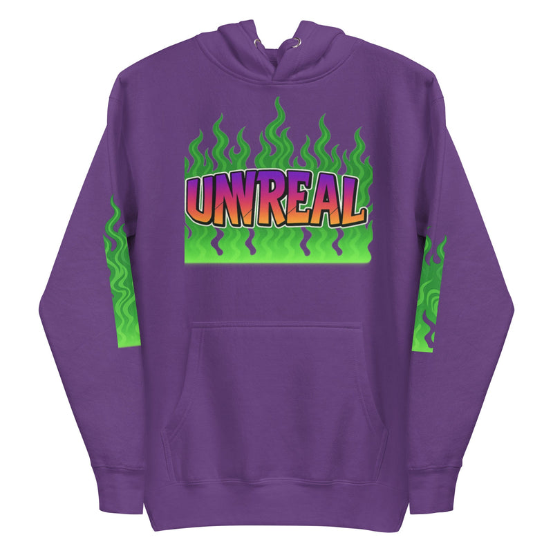 UNREAL Flame Y2K Hoodie - Purple