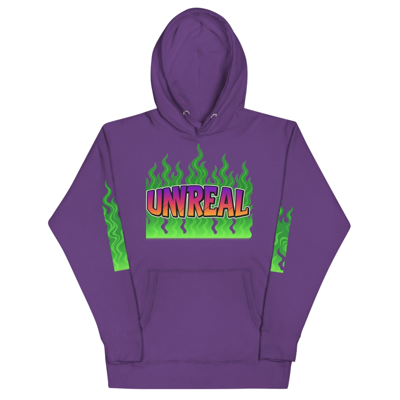 UNREAL Flame Y2K Hoodie - Purple