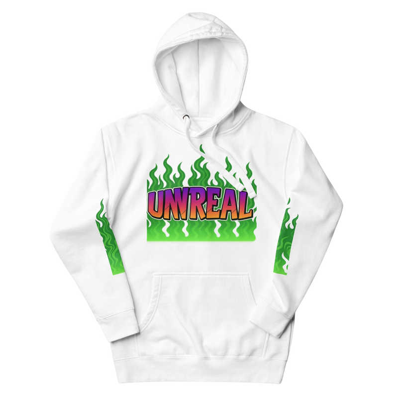 UNREAL Flame Y2K Hoodie - White