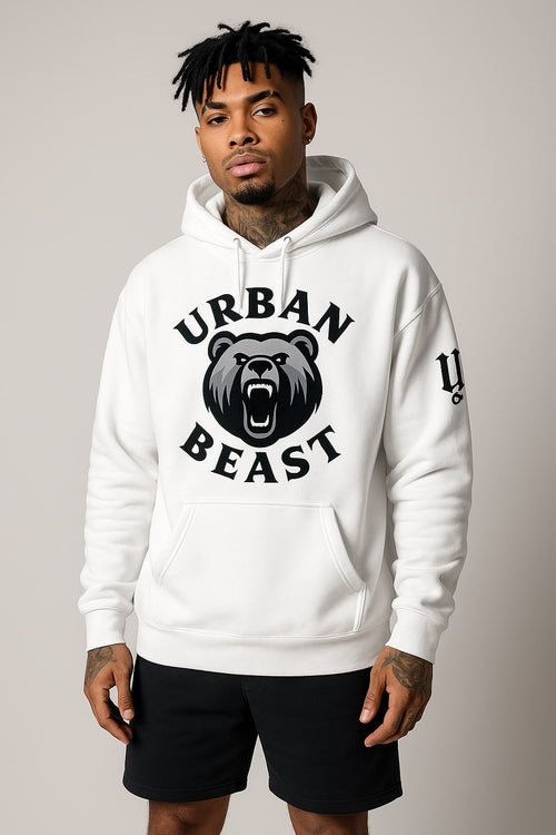 Urban Beast Gildan Hoodie - White — hover