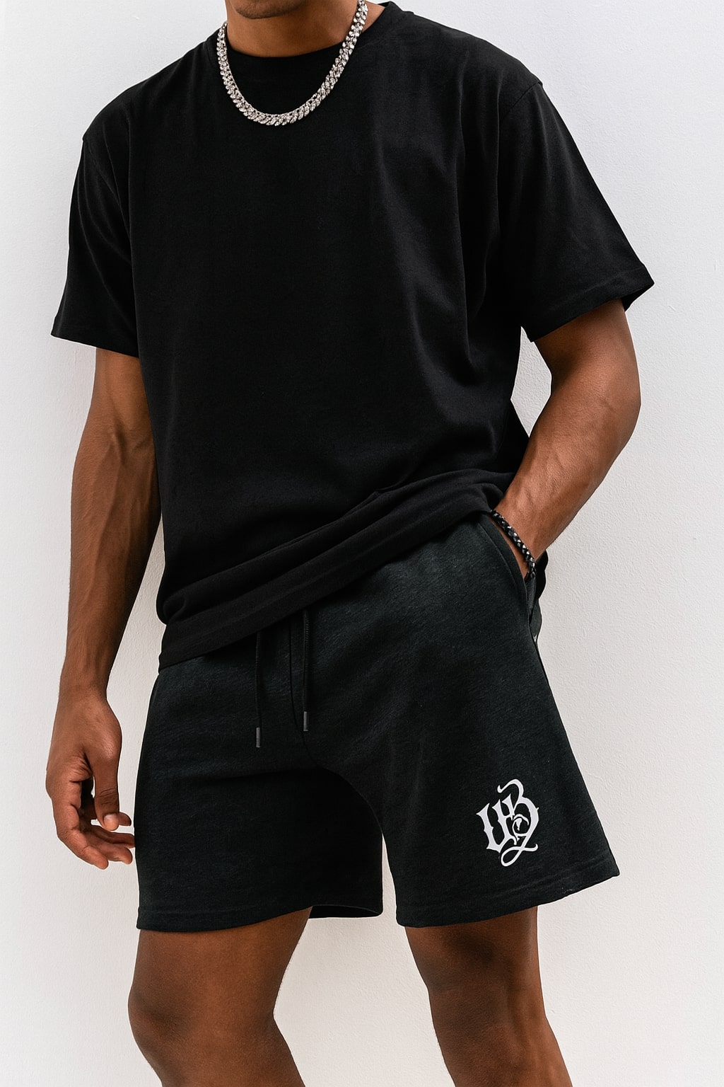 Urban Beast Gothic VB Logo Shorts - BLACK