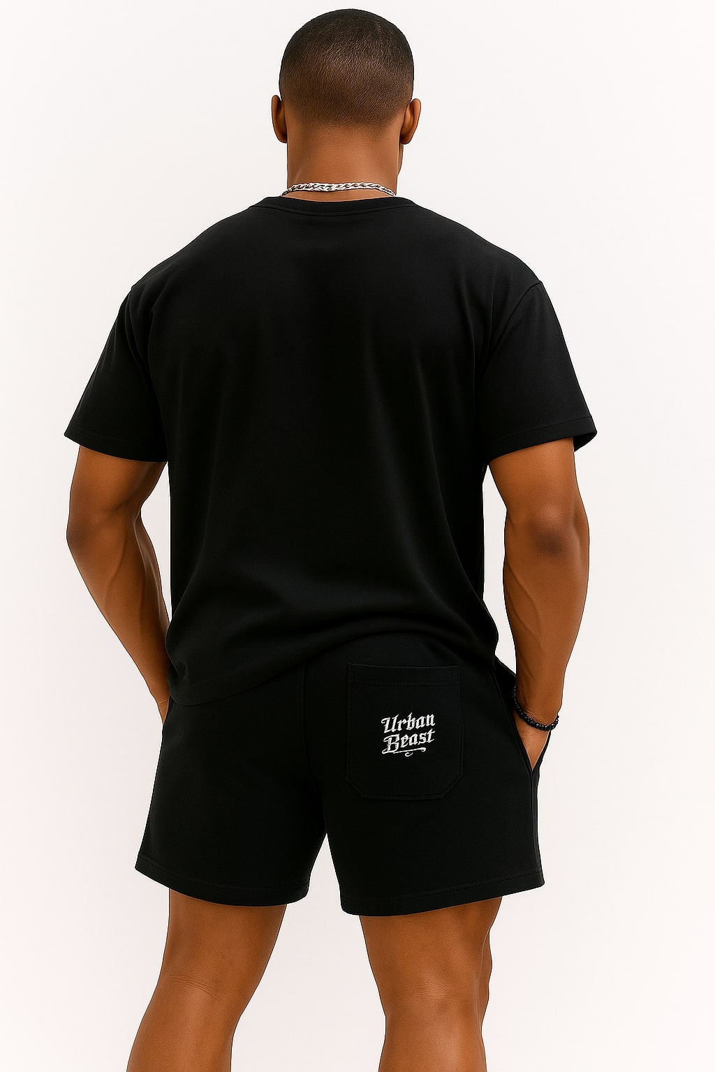 Urban Beast Gothic VB Logo Shorts - BLACK