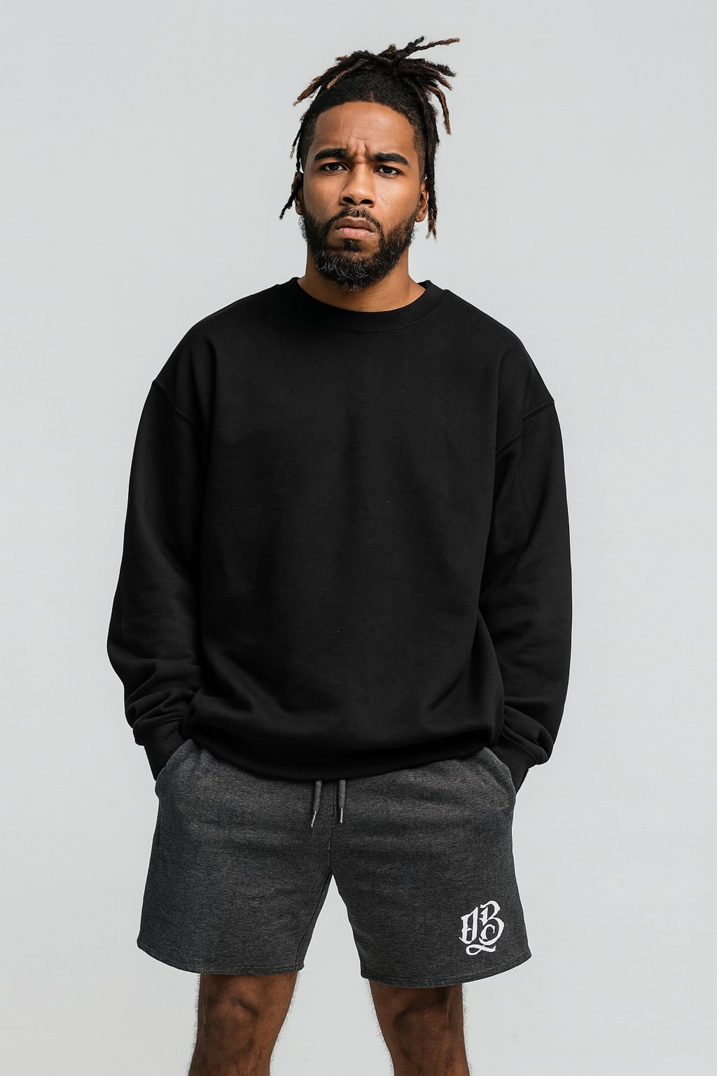 Urban Beast Gothic VB Logo Shorts - HEATHER GRAY