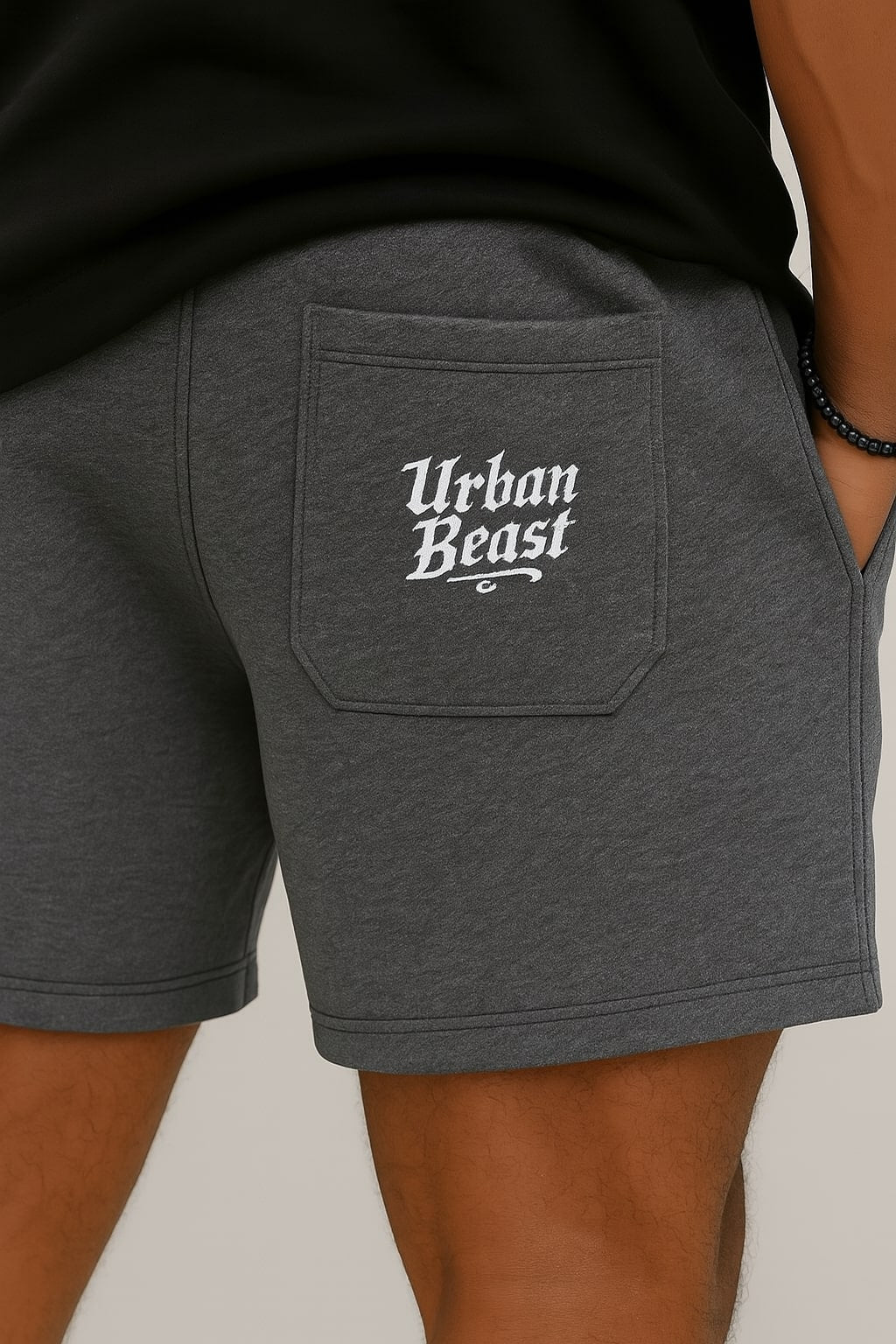 Urban Beast Gothic VB Logo Shorts - LIGHT GRAY