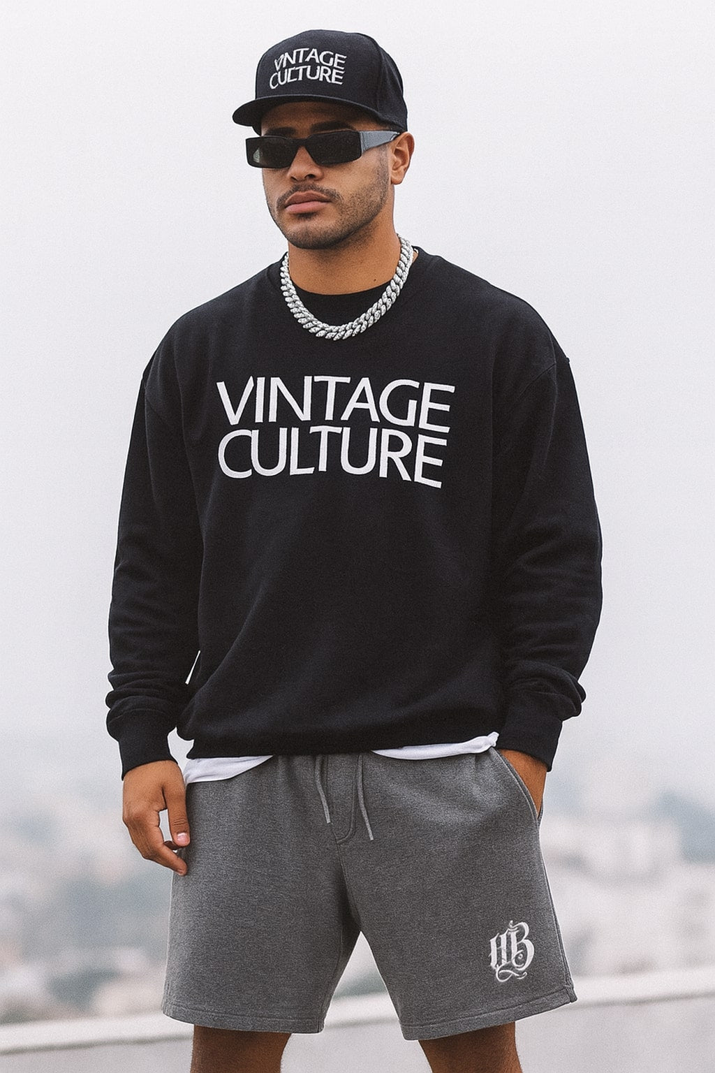 Urban Beast Gothic VB Logo Shorts - LIGHT GRAY