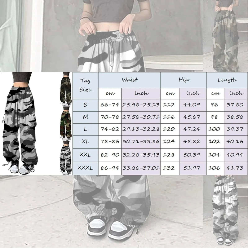Women's Streetwear Camo Cargo Pants