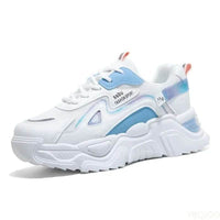 White and blue chunky sneaker from UrbanFlex Athletic Sneakers with platform sole offering excellent support