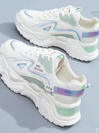 White platform sneakers showcasing UrbanFlex Athletic Sneakers with excellent support