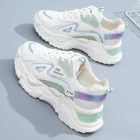 White UrbanFlex Athletic Sneakers featuring a platform sole for excellent support