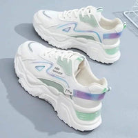 White UrbanFlex Athletic Sneakers with platform sole offer excellent support for daily wear