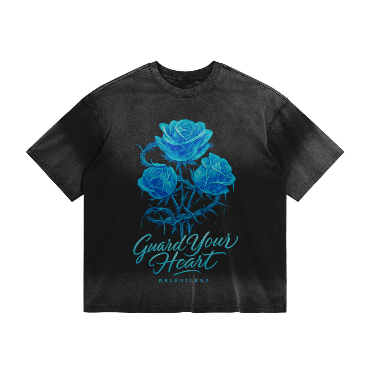 Vintage Black 'Guard Your Heart' Black Tee