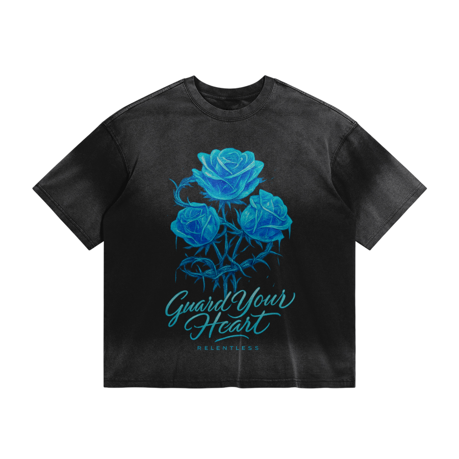 Vintage Black 'Guard Your Heart' Black Tee