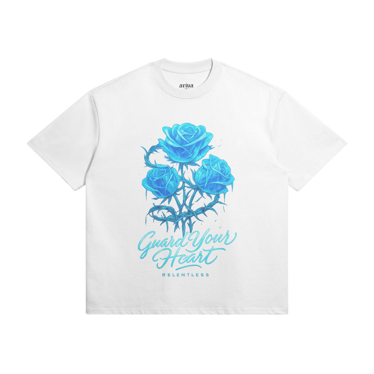 Vintage Black 'Guard Your Heart' White Tee