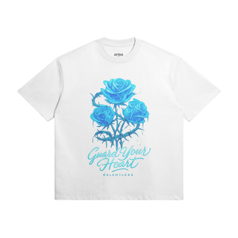 Vintage Black 'Guard Your Heart' White Tee