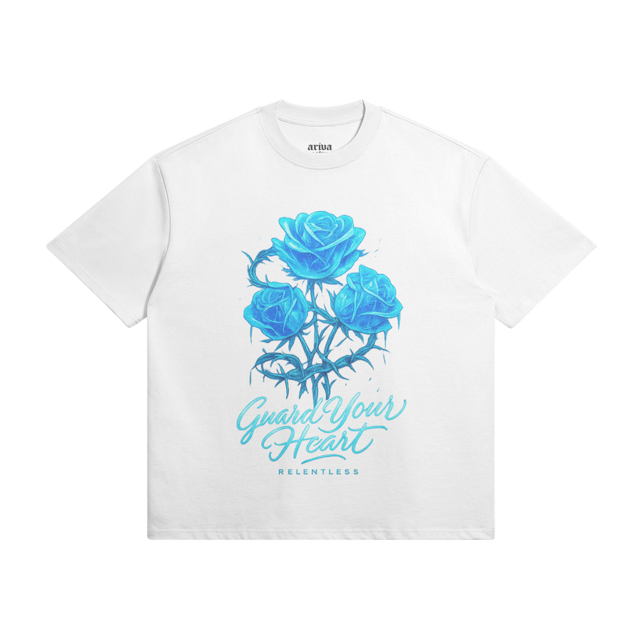 Vintage Black 'Guard Your Heart' White Tee