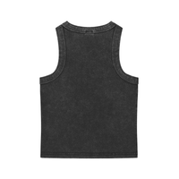Sleeveless dark gray ribbed tank top from Vintage Black Washed collection for women
