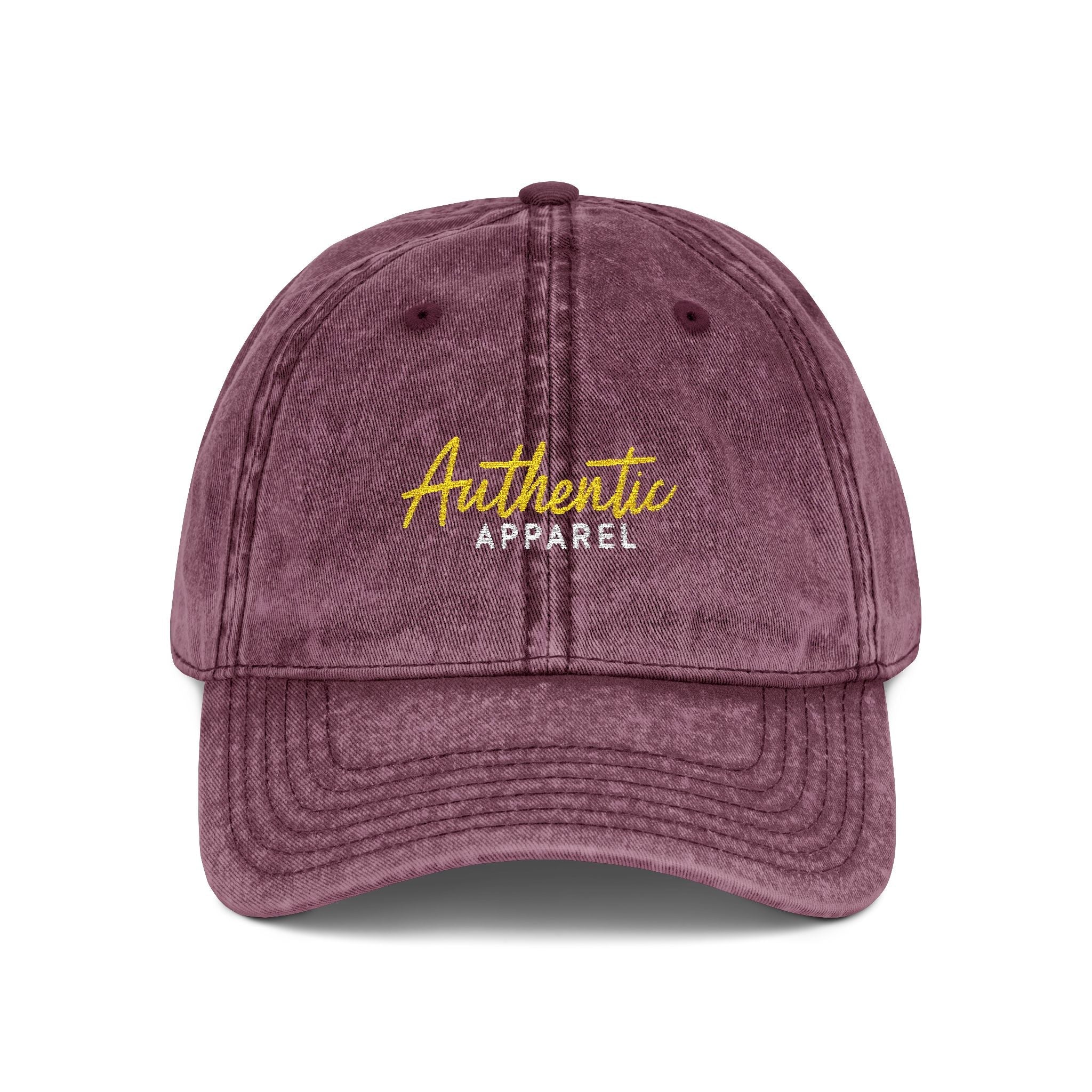 Vintage Cap Authentic Apparel Embroidery - MAROON - One size / Maroon