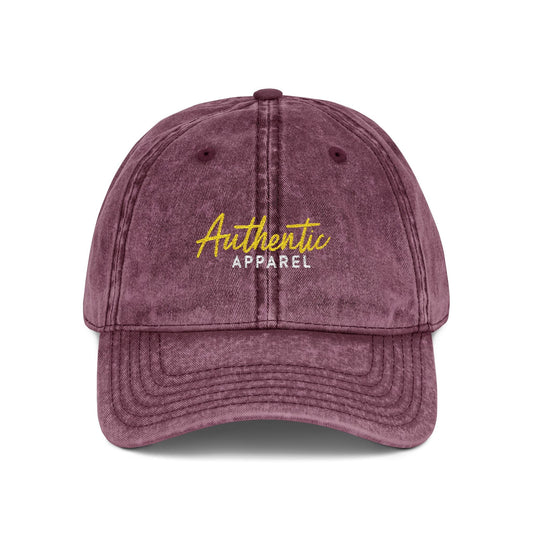 Vintage Cap Authentic Apparel Embroidery - MAROON - One size / Maroon
