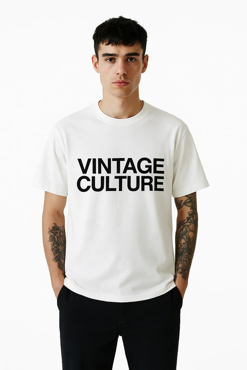Vintage Culture White Graphic Tee