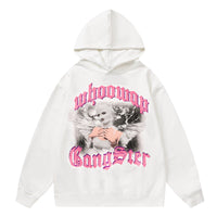 Vintage Gothic Streetwear Hoodie - White / M