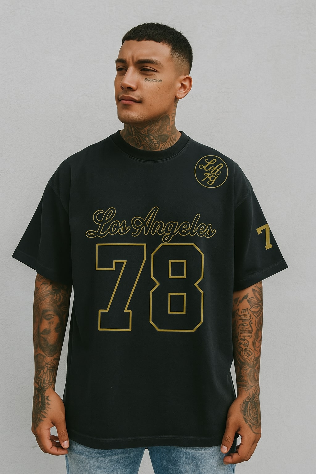 Vintage Graphic Tee Retro “Los Angeles 78” Black