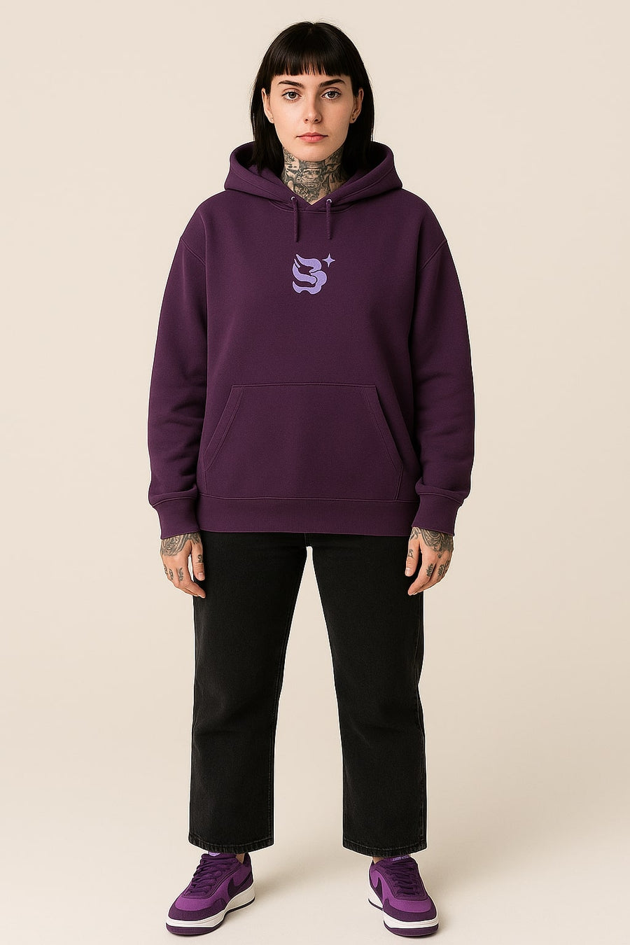 Y2K Purple Streetwear Hoodie