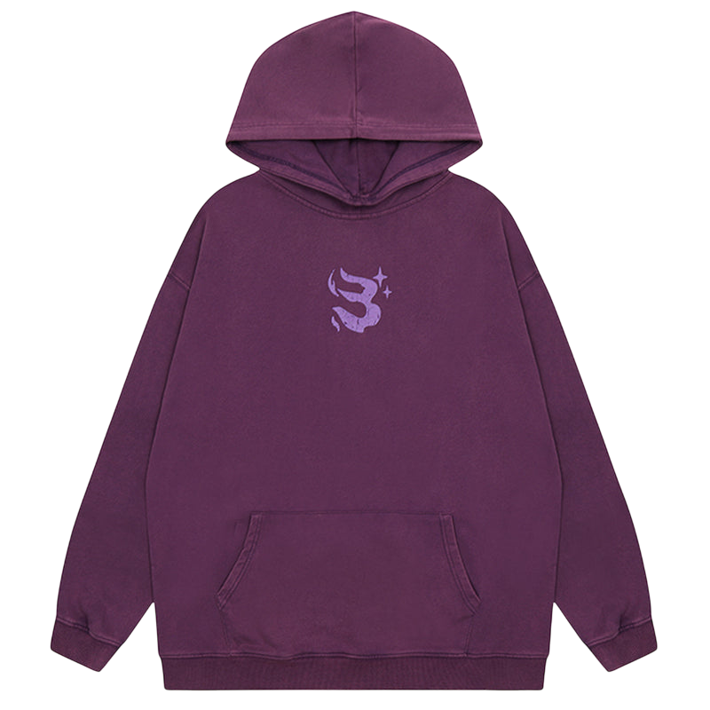 Y2K Purple Streetwear Hoodie
