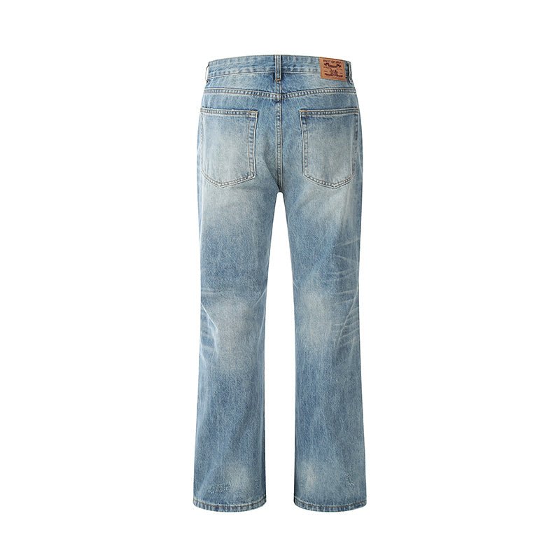 Vintage Ripped Straight-Leg Jeans