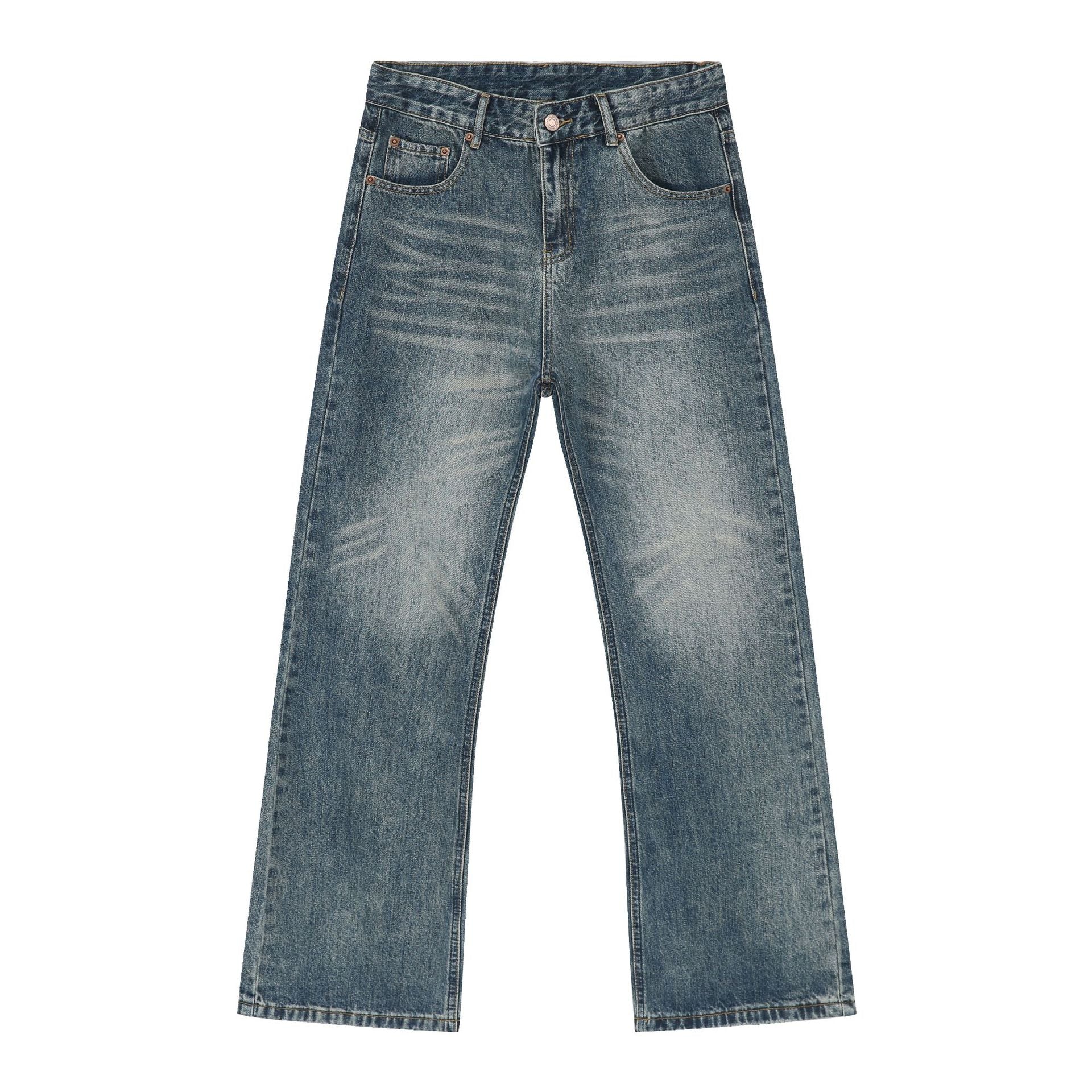 Vintage Wash Straight Leg Jeans for Women