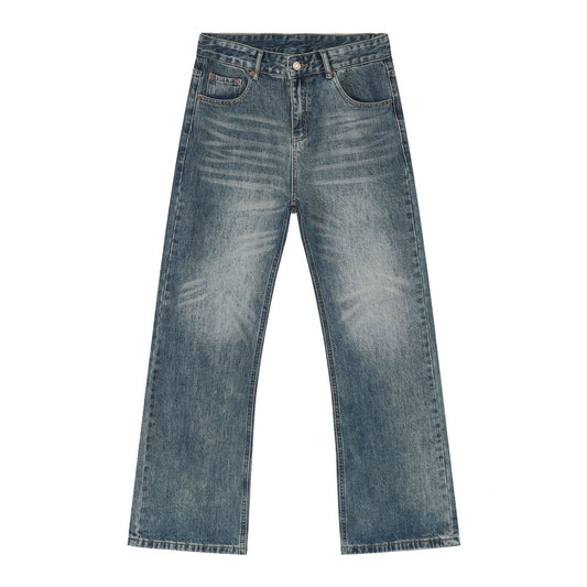 Vintage Wash Straight Leg Jeans for Women