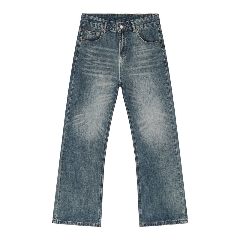 Vintage Wash Straight Leg Jeans for Women